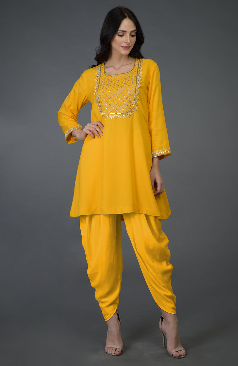 Tales of Yellow Dhoti Dress – Label Krisha