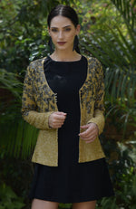 Gold Forest Beads & Sequin Hand Embroidered Jacket