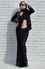 Fade To Black Beads & Sequin Hand Embroidered Jacket
