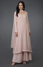 Nude Pink Handcrafted Mukaish Farshi Palazzo Suit