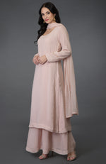 Nude Pink Handcrafted Mukaish Farshi Palazzo Suit