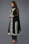 Black- Ivory Parsi Gara Embroidered Overlay Suit