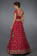 Royal Red Zardozi & Crystal Hand Embroidered Lehenga Outfit