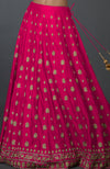 Berry Gloss Zardozi & Crystal Hand Embroidered Skirt
