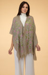 Beige Beads & Sequin Hand Embroidered Pure Cashmere Stole