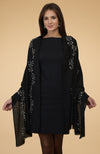 Black Beads & Sequin Hand Embroidered Pure Cashmere Stole