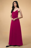 Classic Berry Gloss Silk-Satin Long Slip Dress