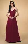 Classic Rhubarb Silk-Satin Long Slip Dress