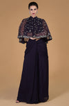 Eclipse Blue Beads & Sequin Hand Embroidered Cape