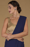 Midnight Blue Timeless Pure Pashmina Cashmere Saree With Blouse