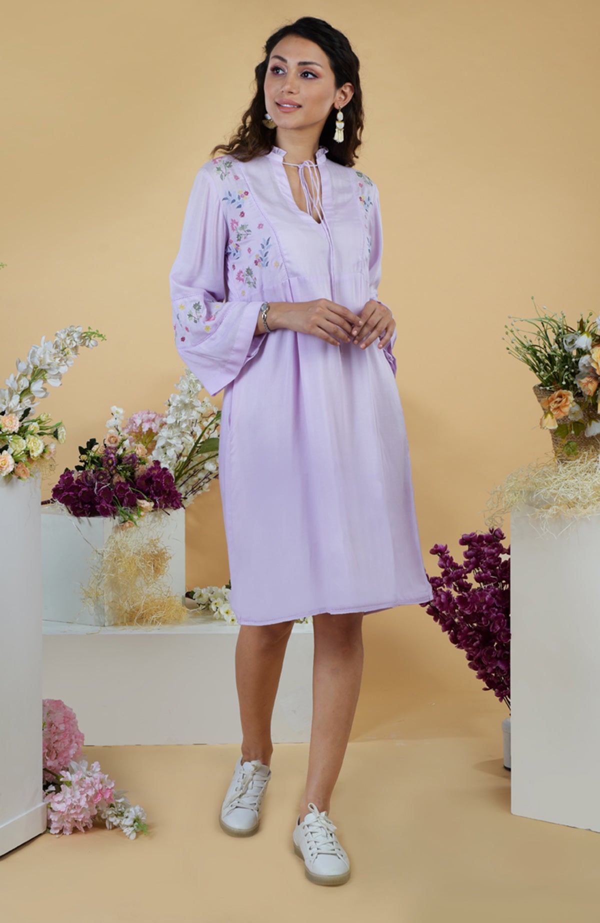 Lavender Dreams Kani Art A-Line Dress – Talking Threads