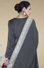 Grey Kashmiri Tilla Embroidered Pure Pashmina Shawl