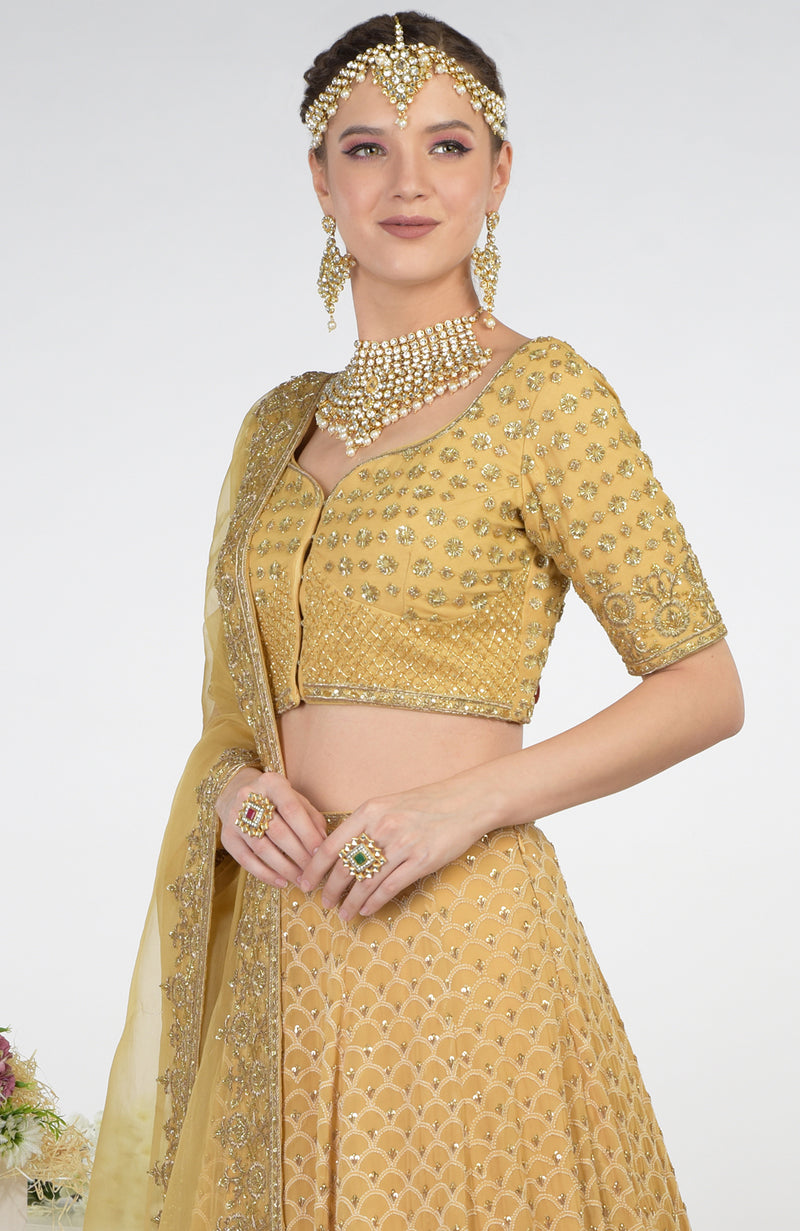 Gold Zardozi Hand Embroidered Blouse