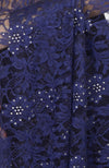 Eclipse Blue French Chantilly Lace Swarovski Crystal Saree