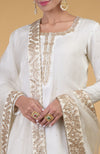 Ivory- Rose Gold Gota Patti Hand Embroidered Skirt Set