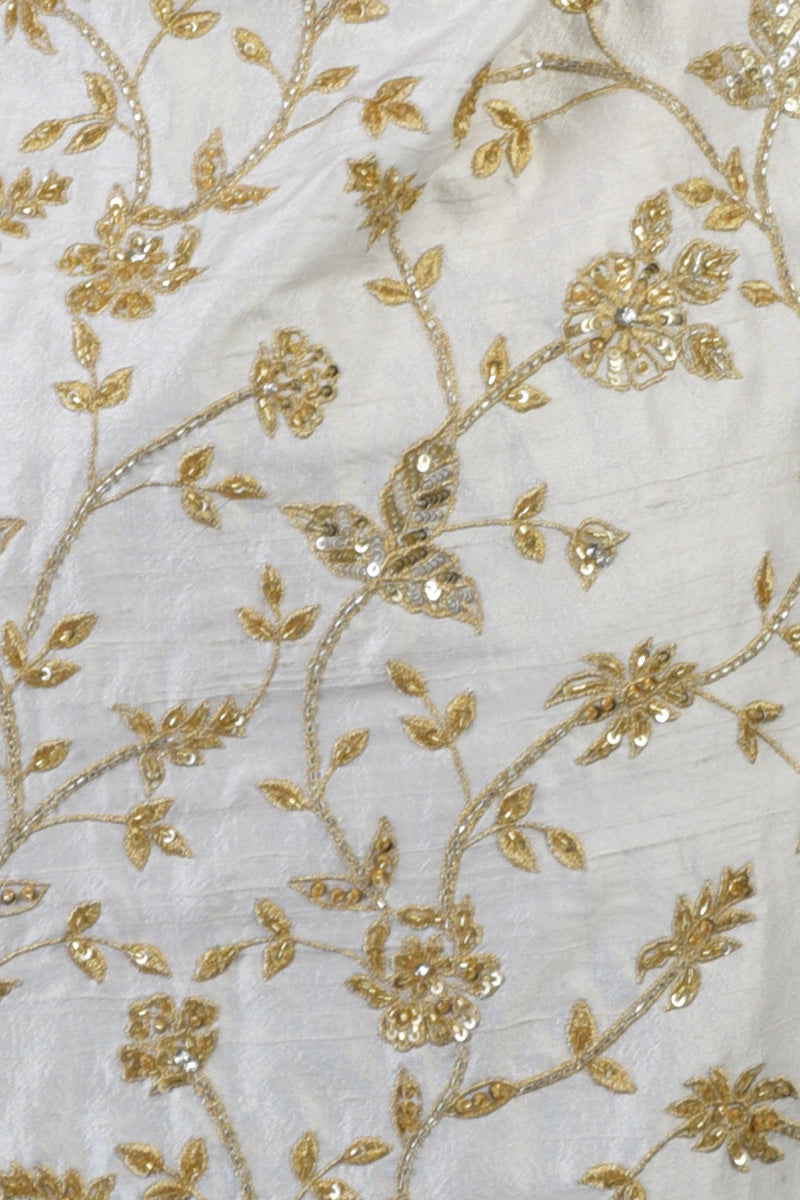 White-Gold Hand Embroidered Skirt Set