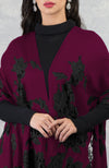 Madonna Burgundy Black Chantilly Amp Swarovski Pure Cashmere Stole