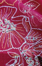 Frida Fuchsia Rose Floral Embroidered Pure Cashmere Stole