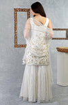 White-Gold Hand Embroidered Sharara Set