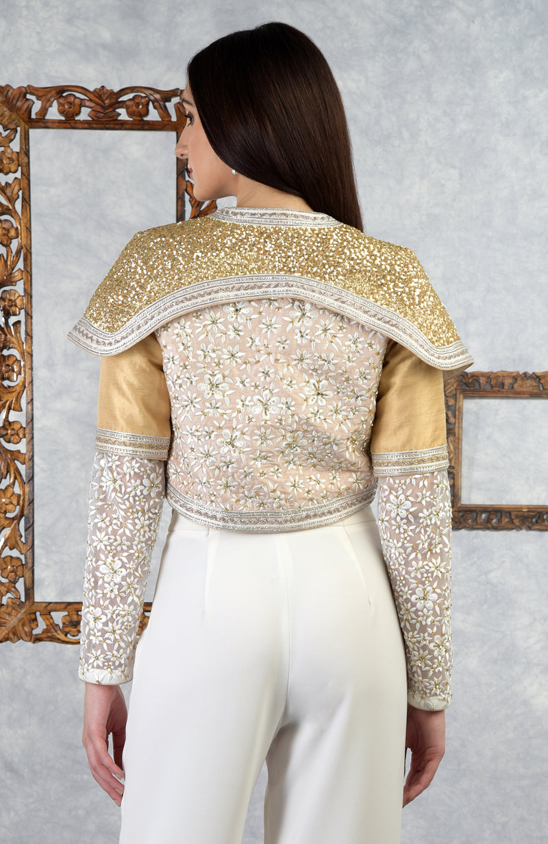 White-Gold Hand Embroidered Jacket