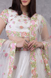 Pearl White Resham Embroidered Lehenga Set With Dupatta