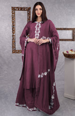 Burgundy Purple Kashmiri Bagh Inspired Sharara Suit