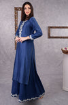 Classic Blue Kashmir Bagh Inspired Sharara Suit