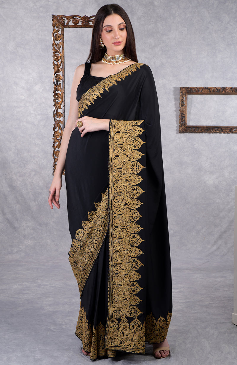 Sushila Vintage Brown Saree Pure Woolen Woven & Printed Sari Craft 5 YD  Fabric | eBay