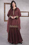Midnight Blue Zardozi Hand Embroidered Sharara Set