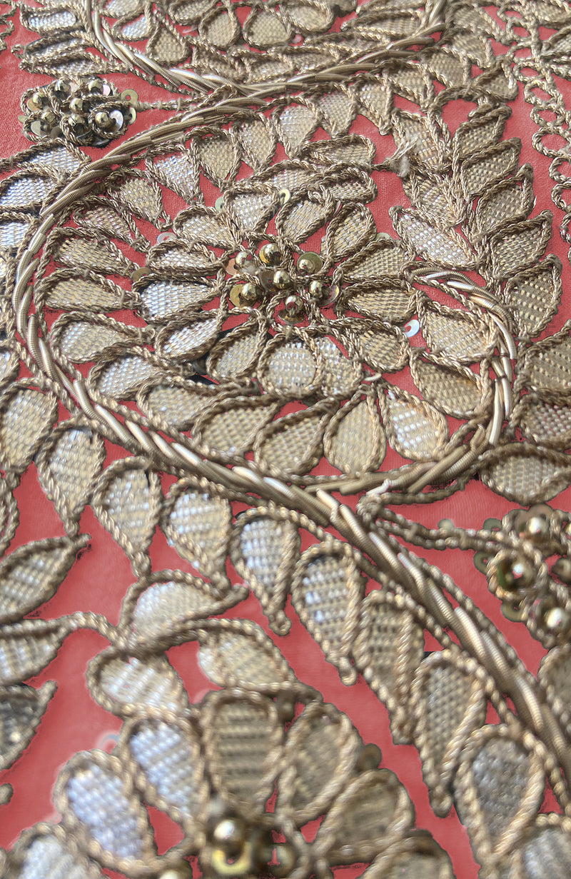 Coral Rosegold Marori Gota Patti & Zardozi Hand Embroidered Sharara Set