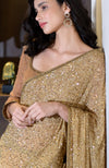 Gold Bead & Sequin Hand Embroidered Saree
