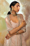 Champagne Pink Bead Sequin Hand Embroidered Sharara Set