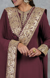 Burgundy Purple Rose gold Marori Gota Patti & Zardozi Hand Embroidered Salwar Suit