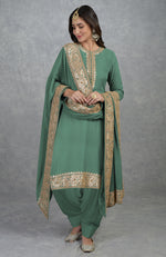 Grey Rose gold Marori Gota Patti & Zardozi Hand Embroidered Salwar Suit