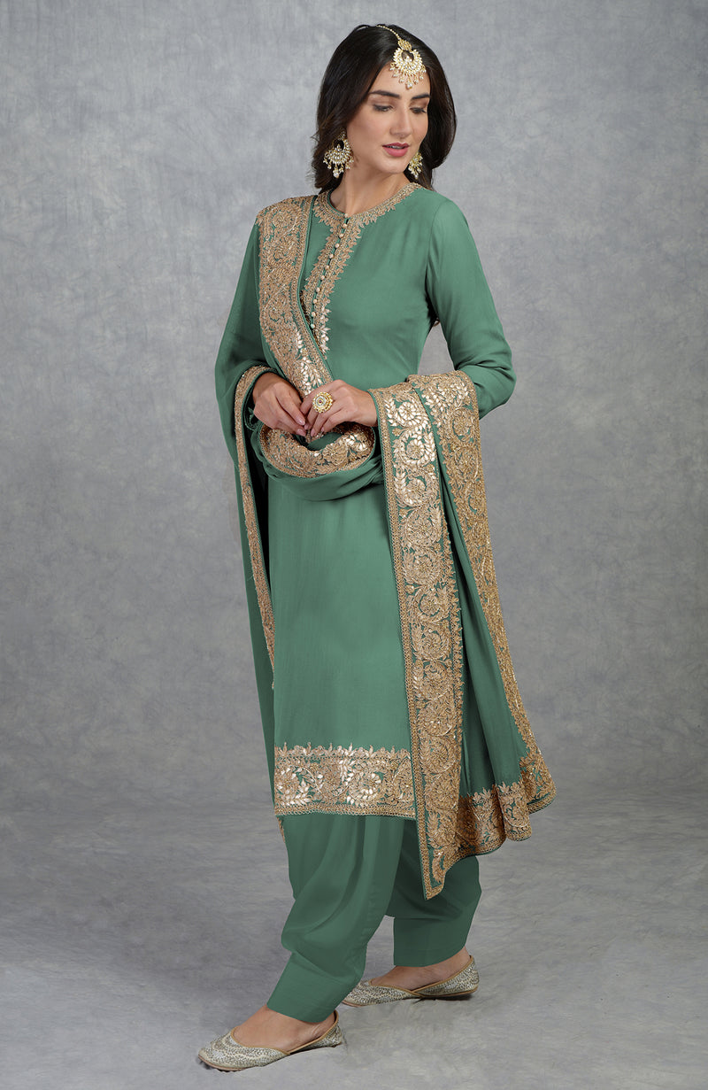 Kale Rose gold Marori Gota Patti & Zardozi Hand Embroidered Salwar Suit