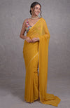Mukaish Mustard Yellow- Multicolor Resham Dabka-Sequin-Beads & Kamdani Hand Embroidered Saree