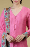 Carnation Pink Kashmiri Kashidakari Hand Embroidered Suit