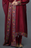 Maroon Kashmiri Kashidakari Hand Embroidered Suit