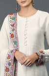 Ivory Kashmiri Kashidakari Hand Embroidered Suit