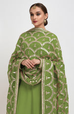 Mehandi Green Gota Patti Work Suit with Dupatta