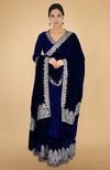 Electric Blue Kashmiri Tilla Aari Embroidered Lehenga Set