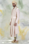 Unending Love Barely Pink Floral Embroidered Silk Sherwani Set