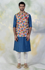 Multicolor Floral Embroidered Silk Bandi Jacket