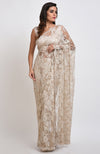 White Swan French Chantilly Lace Saree Set