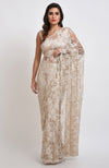 White Swan French Chantilly Lace Saree Set