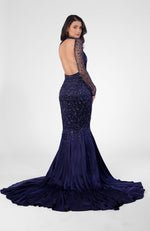 Moonlight Hand Embroidered Mermaid Gown With Detachable Sleeves