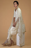 Ivory-Gold Zardozi Hand Embroidered Dupatta With Suit