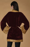 Burgundy Kashmiri Tilla Embroidered Kimono Jacket