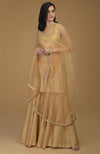 Nude Gold Zardozi Hand Embroidered Gharara Suit
