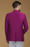 Peacock Pink Linen Silk Bandhgala Jacket